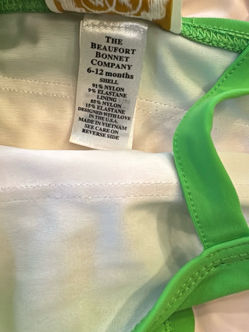 TBBC Pink & Green Scallop Trim Swimsuit - Picture 3 of 3